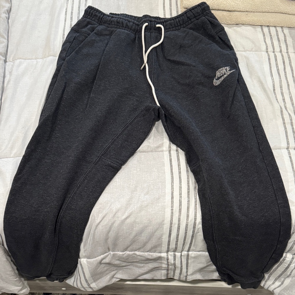 Nike Charcoal Joggers with White Drawstring